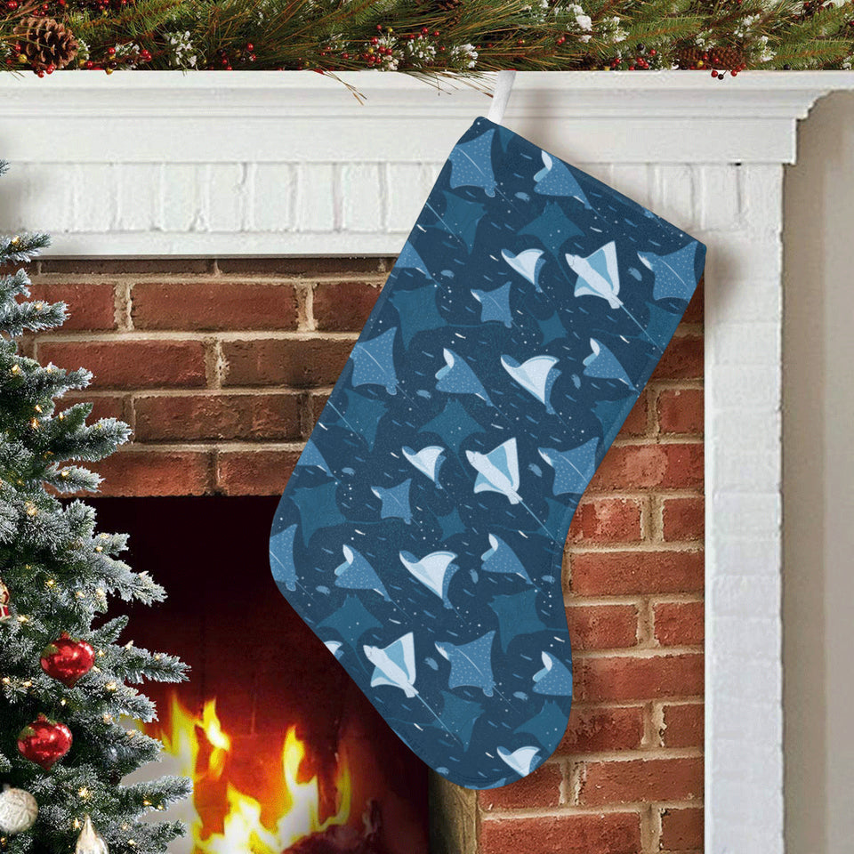 Stingray Pattern Print Design 04 Christmas Stocking