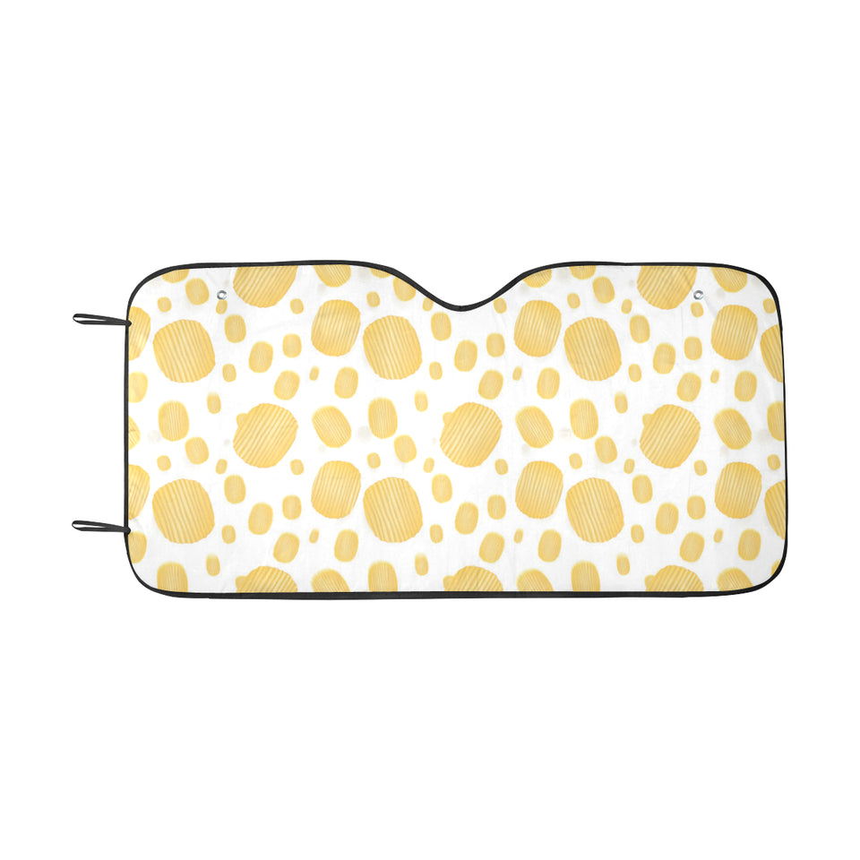 Potato Chips Pattern Print Design 03 Car Sun Shade