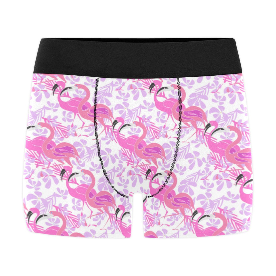 Pink flamingo flower pattern Men's All Over Print Boxer Briefs Men's Underwear