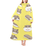 Cute Hamster pattern Blanket Robe with Sleeves