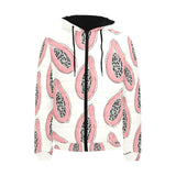 papaya pattern Men's Padded Hooded Jacket