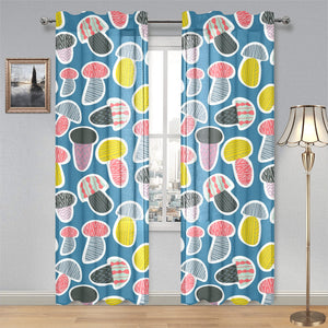 Colorful mushroom design pattern Gauze Curtain