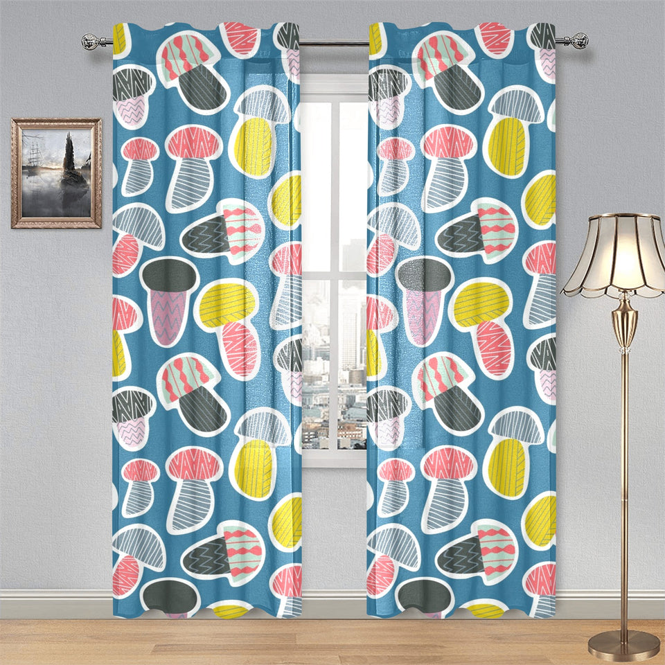 Colorful mushroom design pattern Gauze Curtain