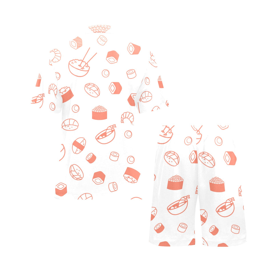 Sushi pattern Men's V-Neck Short Pajama Set