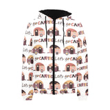 Camper Van Pattern Print Design 01 Men's Padded Hooded Jacket