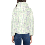 Seahorse shell pattern Women's Padded Hooded Jacket