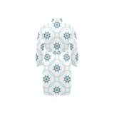 nautical steering wheel chain Men's Long Sleeve Belted Night Robe