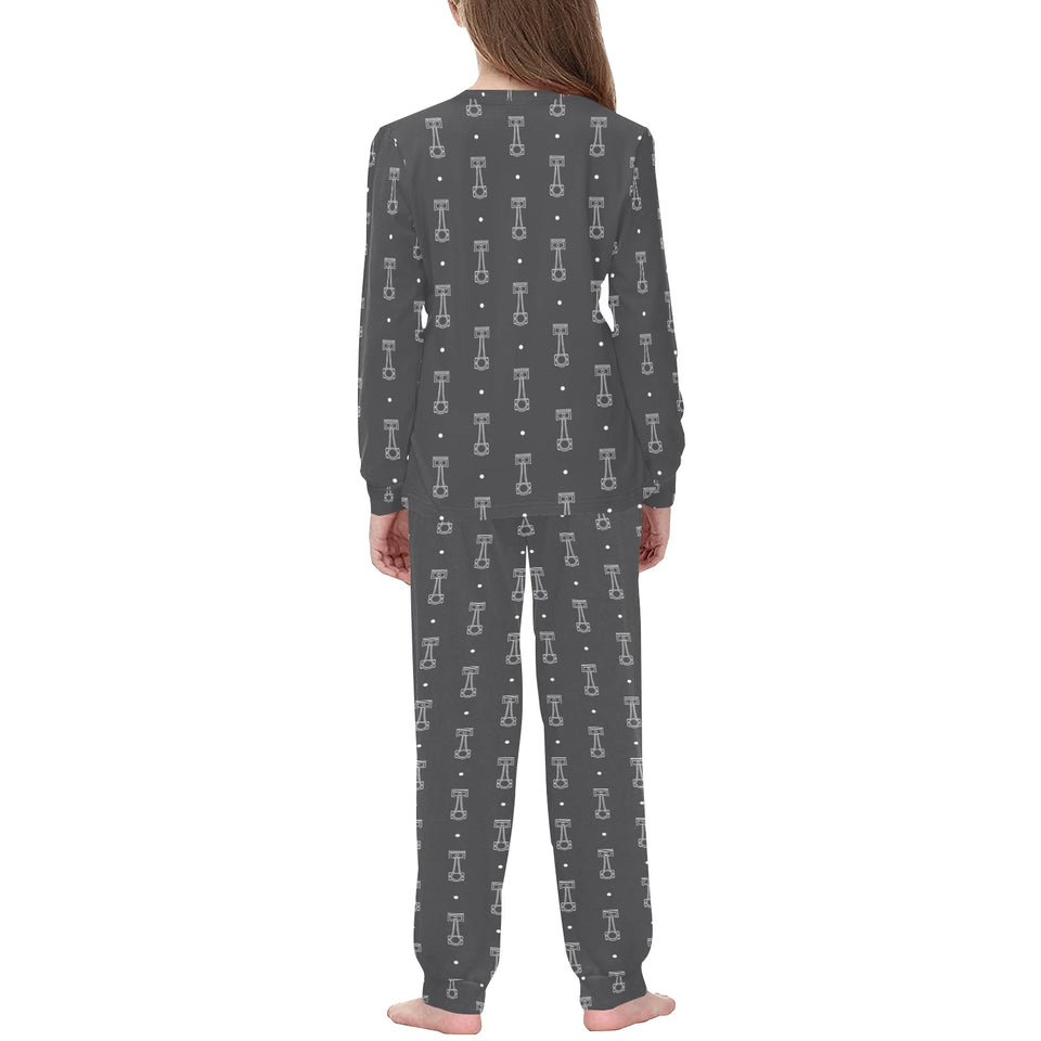 Engine Piston Black Background Pattern Design 02 Kids' Boys' Girls' All Over Print Pajama Set