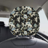 Japanese crane ornament elements Car Headrest Cover