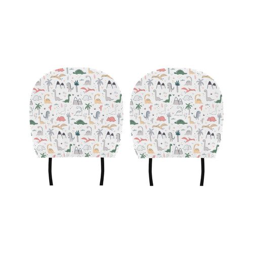 Cute cartoon dinosaurs tree pattern Car Headrest Cover