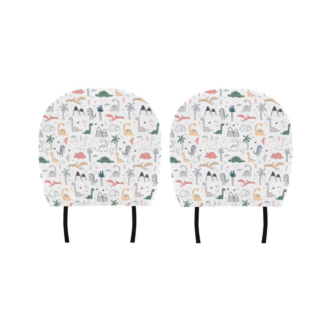 Cute cartoon dinosaurs tree pattern Car Headrest Cover