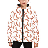 Sausage Pattern Print Design 04 Kids' Boys' Girls' Padded Hooded Jacket