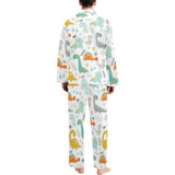 Cute funny kids dinosaurs pattern Men's Long Pajama Set
