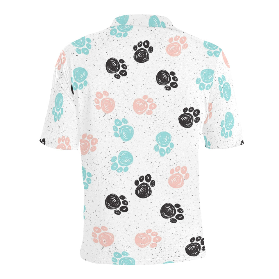 Dog Paws Pattern Print Design 04 Men's All Over Print Polo Shirt