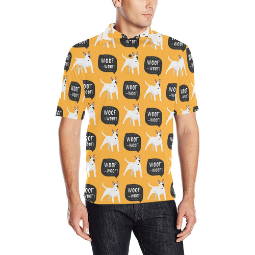 Bull Terrier Pattern Print Design 03 Men's All Over Print Polo Shirt