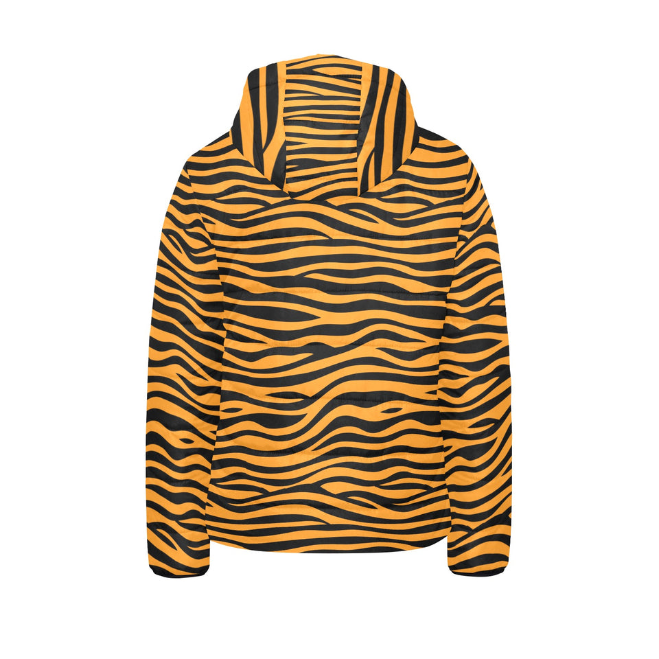 Bengal tigers skin print pattern background Kids' Boys' Girls' Padded Hooded Jacket