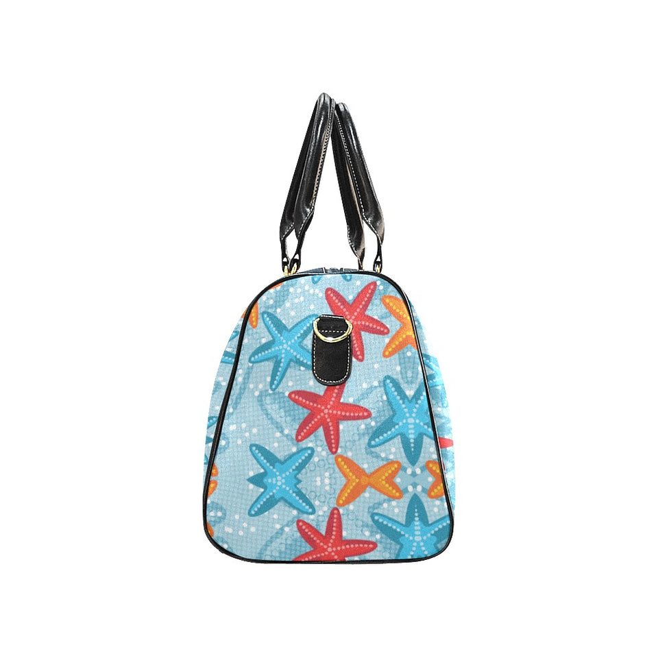Blue red orange starfish pattern Travel Bag