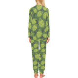 Hop pattern Hop cone background Women's All Over Print Pajama Set