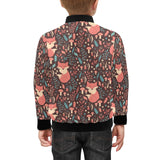 fox leaves mushroom pattern Kids' Boys' Girls' Bomber Jacket