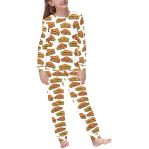 Sandwich Pattern Print Design 02 Kids' Boys' Girls' All Over Print Pajama Set