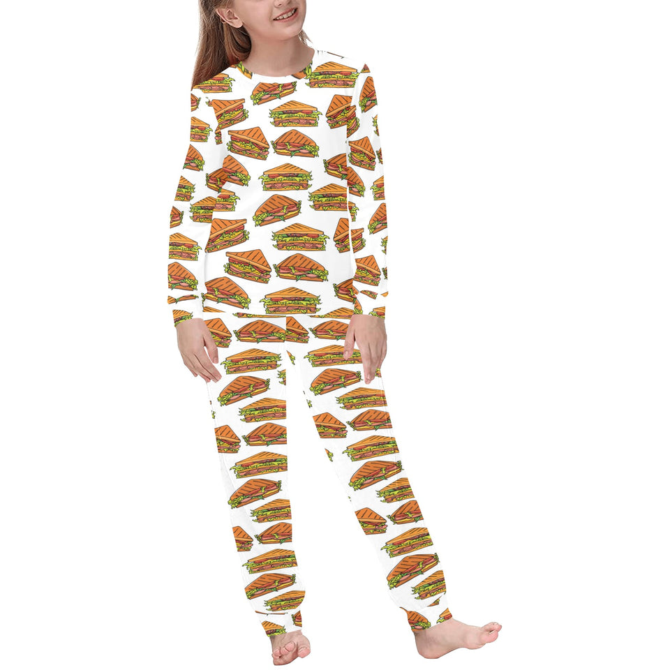 Sandwich Pattern Print Design 02 Kids' Boys' Girls' All Over Print Pajama Set