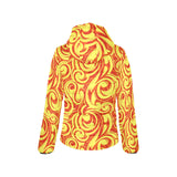 Fire flame design pattern Women's Padded Hooded Jacket