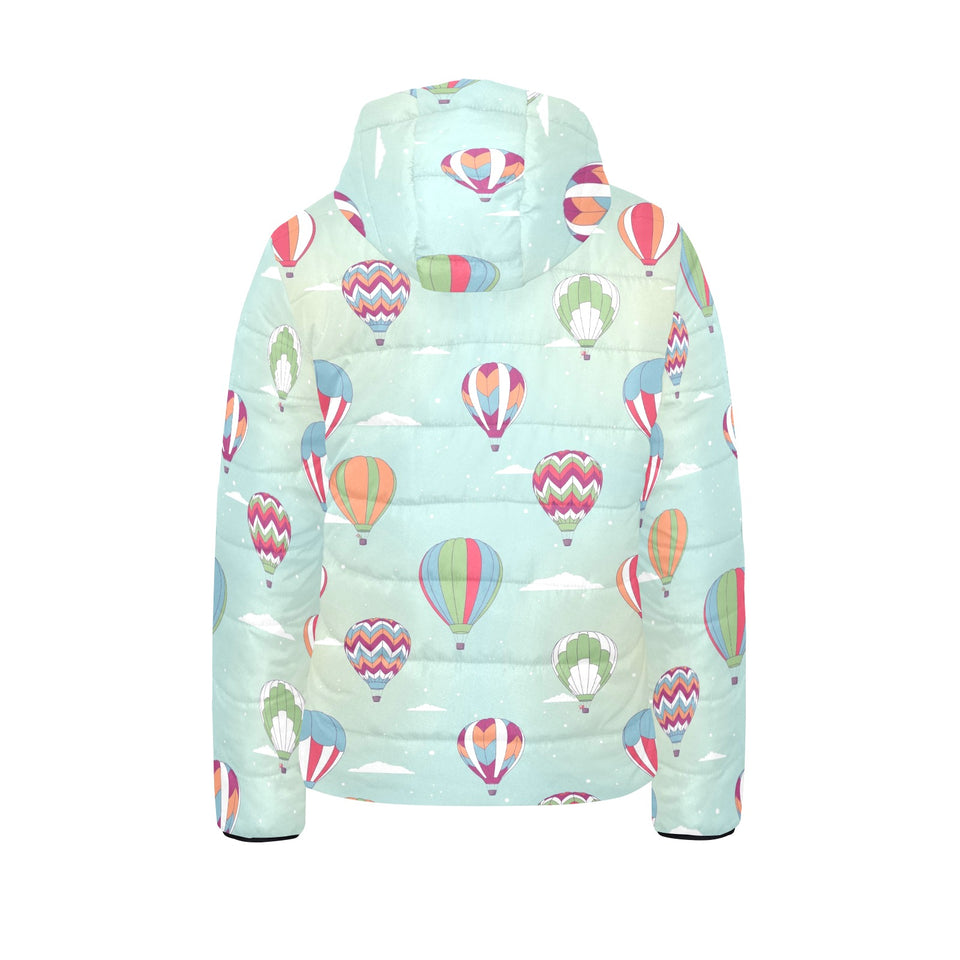 Hot Air Balloon design Pattern Kids' Boys' Girls' Padded Hooded Jacket