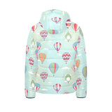 Hot Air Balloon design Pattern Kids' Boys' Girls' Padded Hooded Jacket