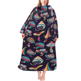 Colorful mushroom pattern Blanket Robe with Sleeves