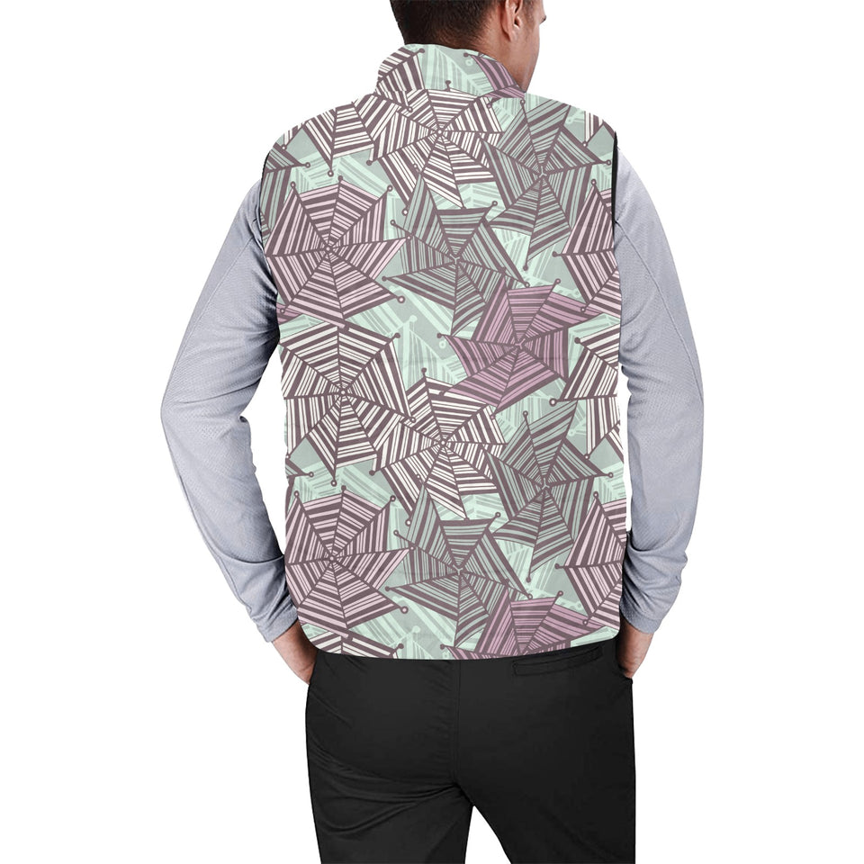Spider web cobweb design color pattern Men's Padded Vest
