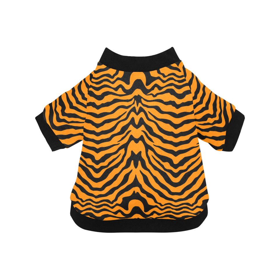 Bengal tigers skin print pattern All Over Print Pet Dog Round Neck Fuzzy Shirt
