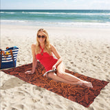 cacao beans tribal polynesian pattern Beach Towel