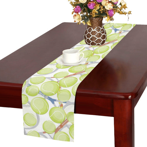 Tennis Pattern Print Design 01 Table Runner
