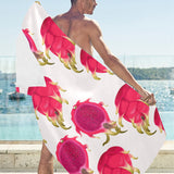 dragon fruits design pattern Beach Towel