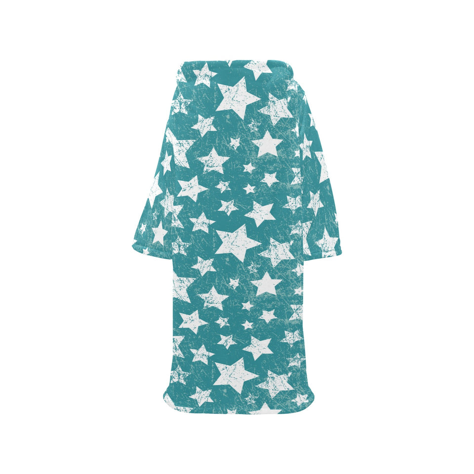 Vintage star pattern Blanket Robe with Sleeves