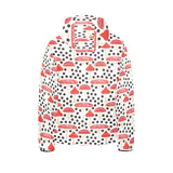 Red mushroom dot pattern Kids' Boys' Girls' Padded Hooded Jacket