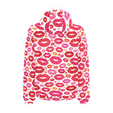 Lips Pattern Print Design 01 Men's Padded Hooded Jacket