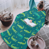 Crocodile pattern Blanket Robe with Sleeves