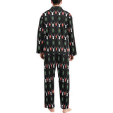 Deer Christmas new year pattern argyle Men's Long Pajama Set