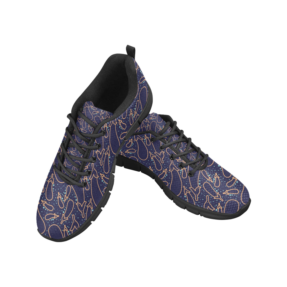 Eggplant Pattern Print Design 04 Men's Breathable Sneakers ( Model 055)