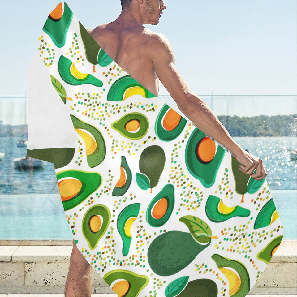 Avocado design pattern Beach Towel
