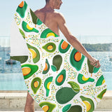 Avocado design pattern Beach Towel