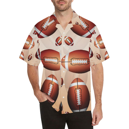 American football ball design pattern Men's All Over Print Hawaiian Shirt