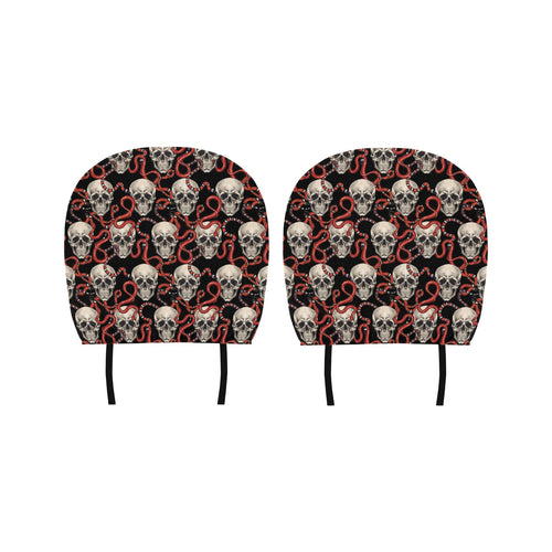 Red snake skull pattern Car Headrest Cover