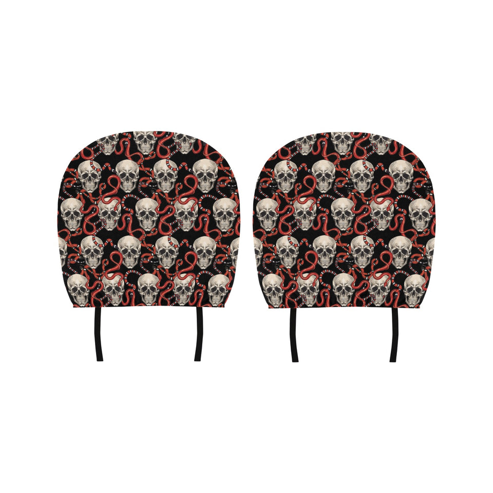 Red snake skull pattern Car Headrest Cover