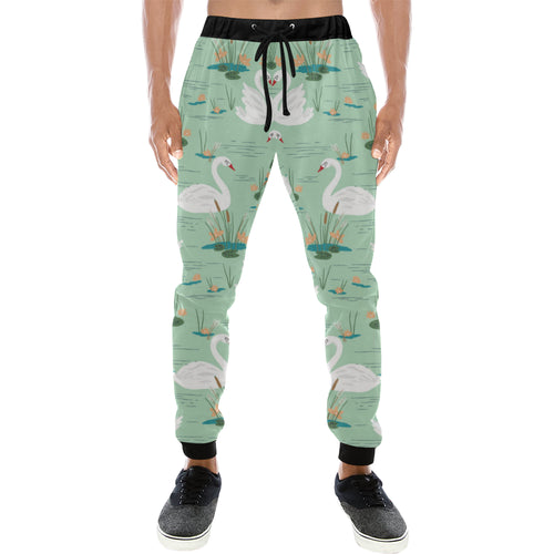 White swan lake pattern Unisex Casual Sweatpants
