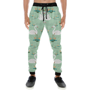 White swan lake pattern Unisex Casual Sweatpants