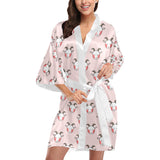 Cute goat pattern Women's Short Kimono Robe