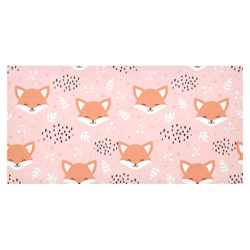 Cute fox pattern pink background Tablecloth