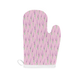 Lavender pattern pink background Heat Resistant Oven Mitts